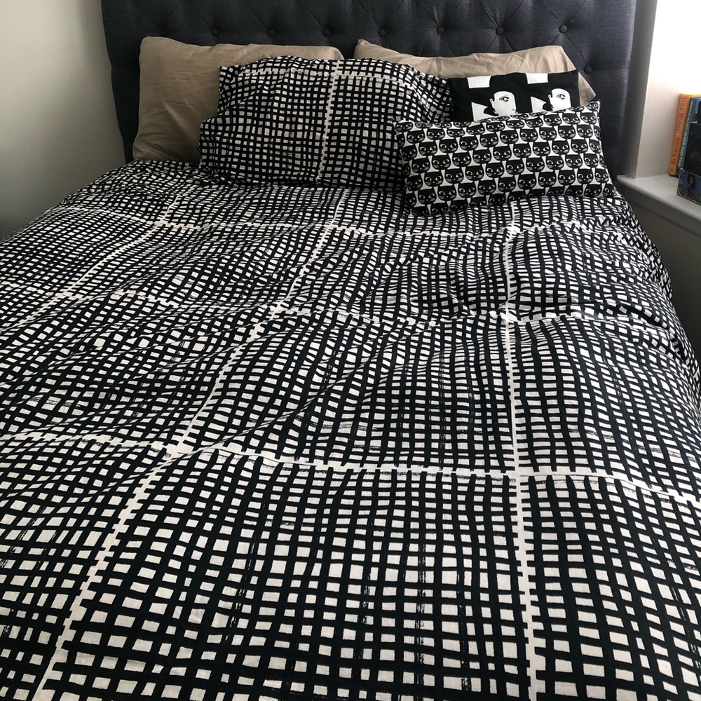 IKEA queen Bjornluka Ruta duvet cover and sham